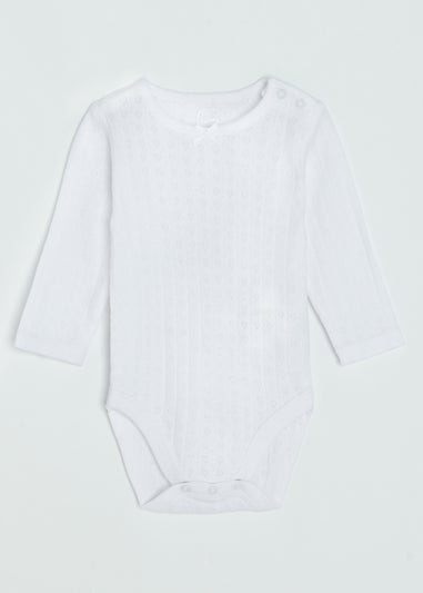 Cool Club Pink Ribbed Long Sleeve Bodysuits with Bow  3-Pack(1-36 mnths)