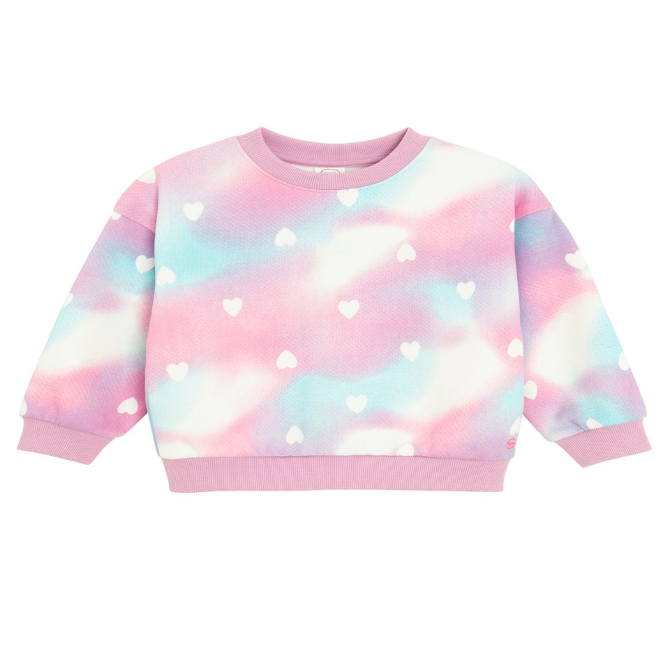 Cool Club Pink Printed Sweatshirt with Ribbed Neck & Cuffs (3-7 yrs)