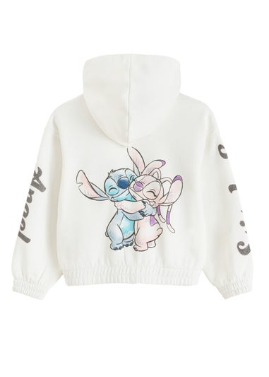 Cool Club White Lilo & Stitch Zip-Up Glitter Print Hoodie (3-7 yrs)