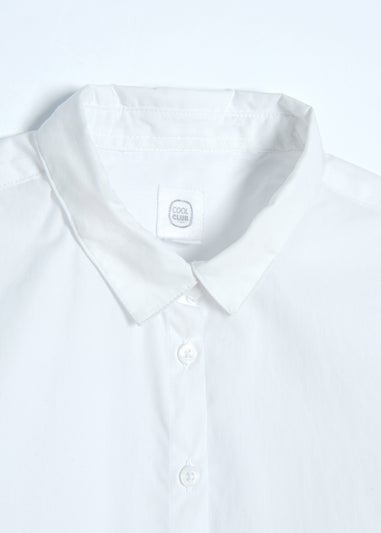 Cool Club White Long Sleeve Button-Up Shirt with Collar (2-7 years)