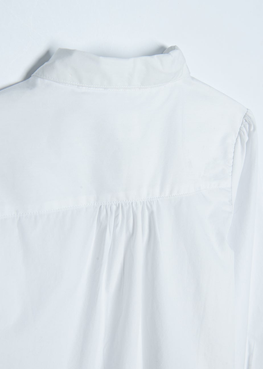 Cool Club White Long Sleeve Button-Up Shirt with Collar (2-7 years)