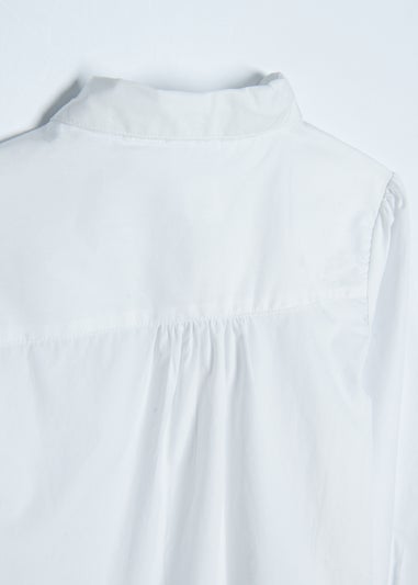 Cool Club White Long Sleeve Button-Up Shirt with Collar (2-7 years)