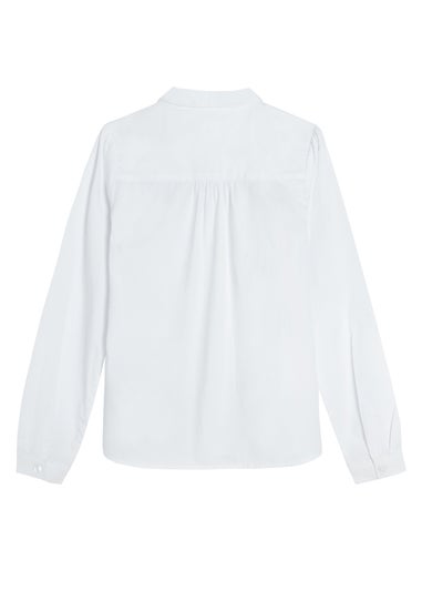 Cool Club White Long Sleeve Button-Up Shirt with Collar (2-7 years)