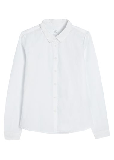 Cool Club White Long Sleeve Button-Up Shirt with Collar (2-7 years)