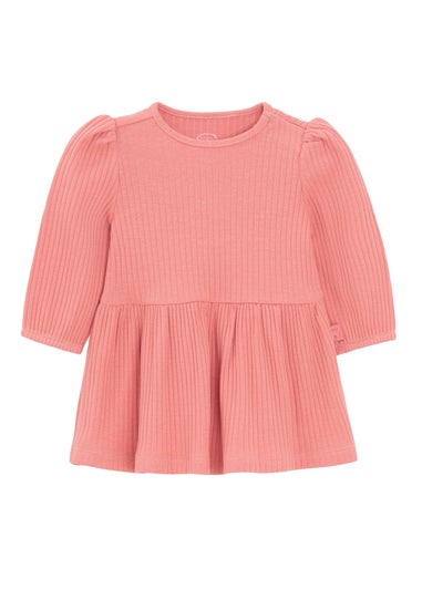 Cool Club Pink Long Sleeve Ribbed Dress (2-24 months)