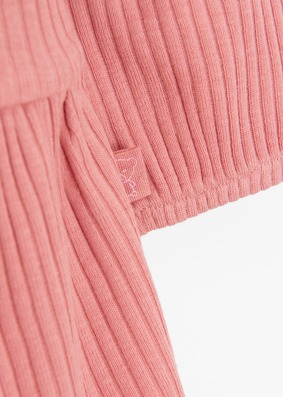 Cool Club Pink Long Sleeve Ribbed Dress (2-24 months)