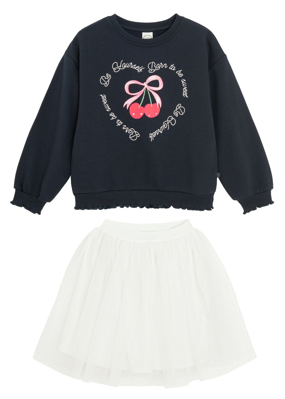 Cool Club Blue Printed Sweatshirt and Tulle Skirt Outfit 2-Piece Set (2-7 yrs)