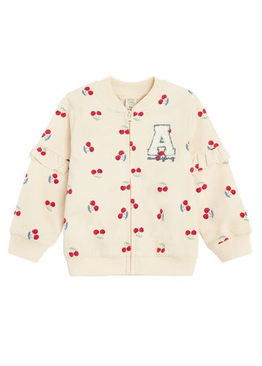 Cool Club Beige Printed Zip-Up Sweatshirt (2-24 mnths)