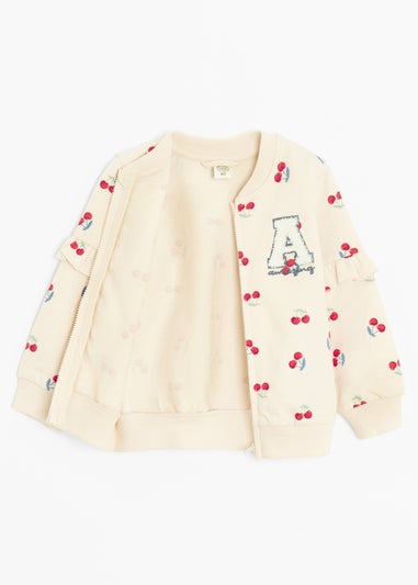 Cool Club Beige Printed Zip-Up Sweatshirt (2-24 mnths)