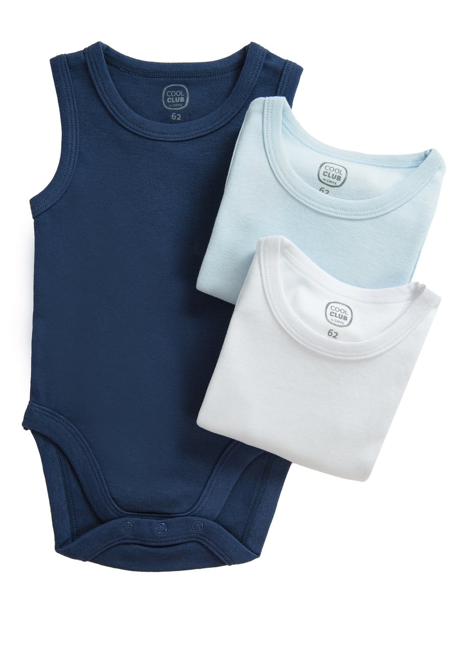 Cool Club Blue Sleeveless Bodysuits 3-Pack Set (1-36 mnths)