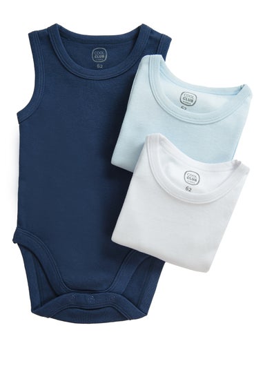 Cool Club Blue Sleeveless Bodysuits 3-Pack Set (1-36 mnths)