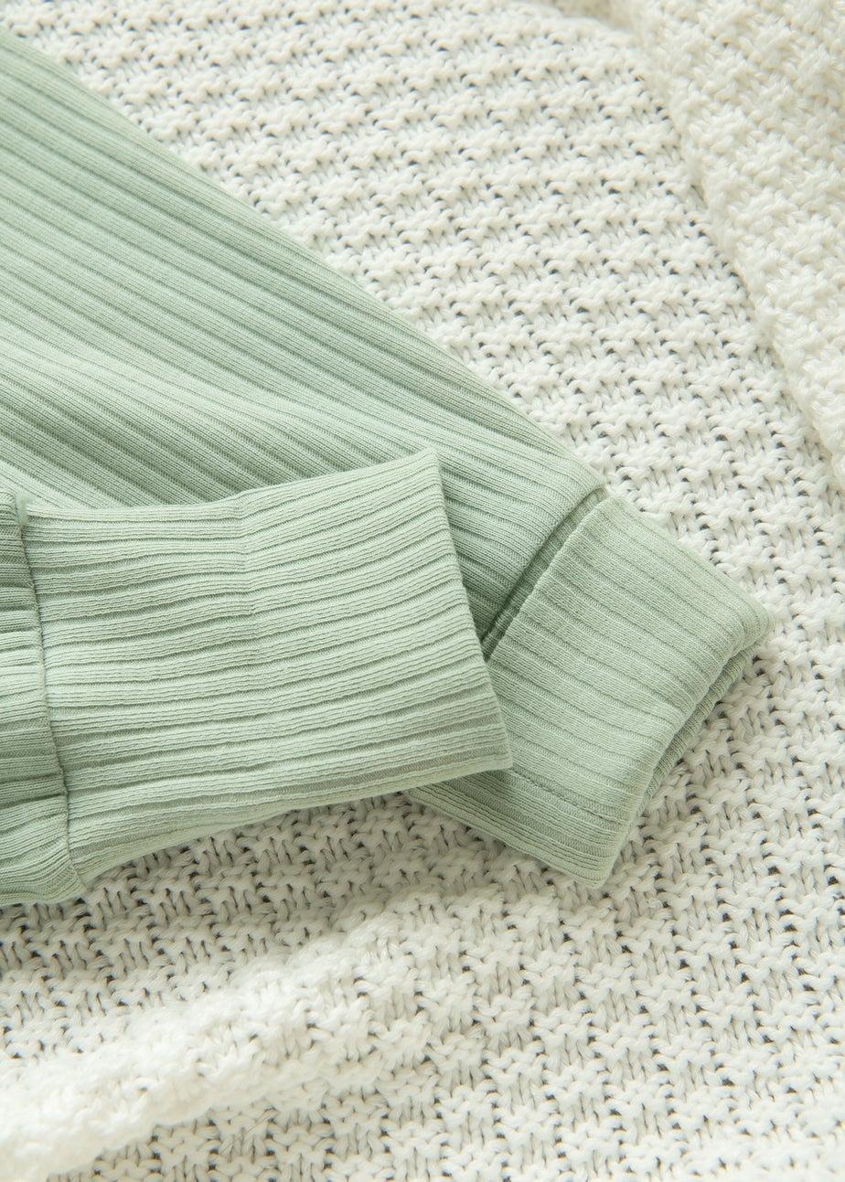 Cool Club Green Ribbed Bodysuit & Trousers Outfit  2-Piece Set (0-9 mnths)