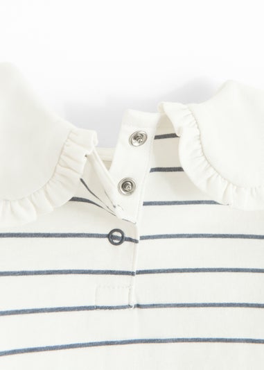 Cool Club White Long Sleeve Printed Over-Sized Collar Top (3-24 mnths)