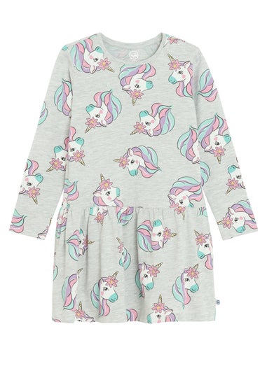 Cool Club Grey Printed Long Sleeve Dress (2-7 yrs)