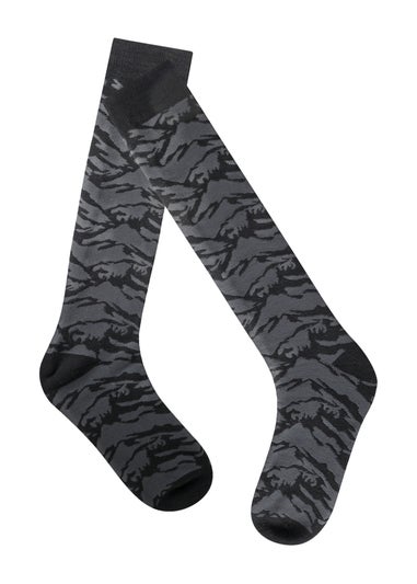 Dare2B Black/Grey Printed Ski Wicking Socks