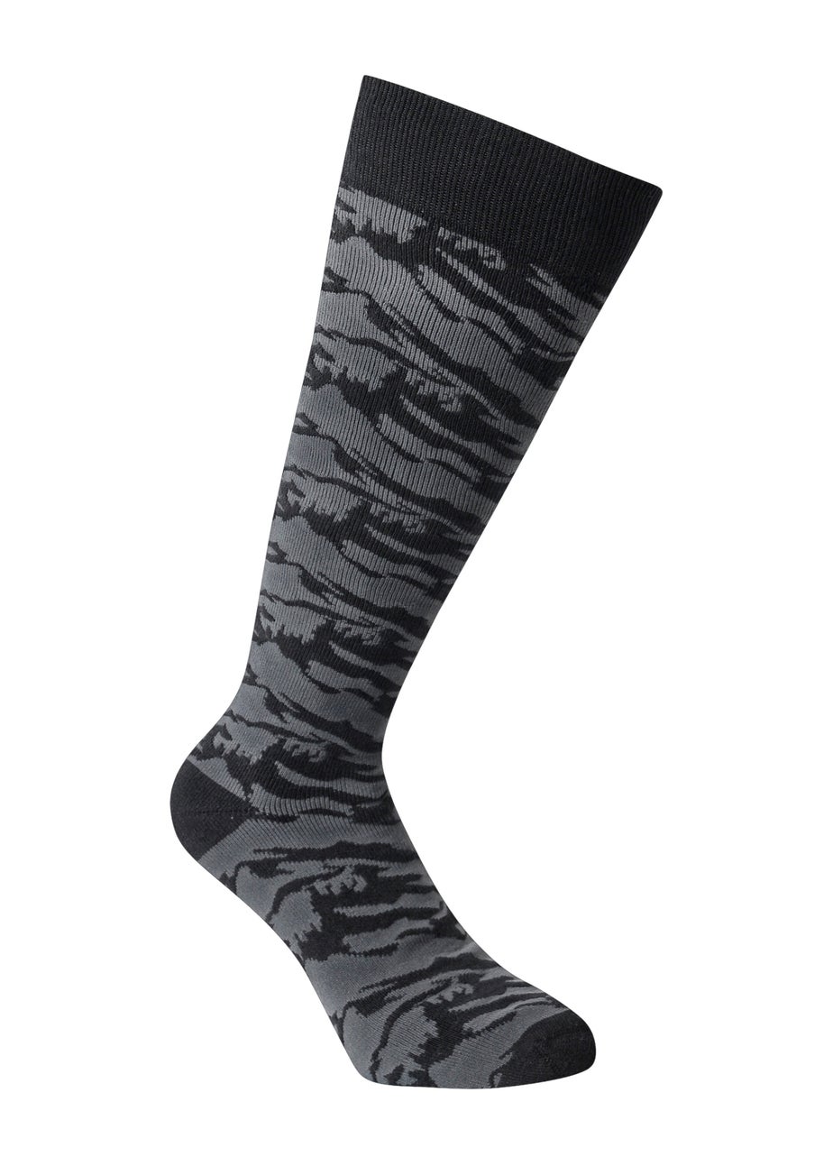 Dare2B Black/Grey Printed Ski Wicking Socks