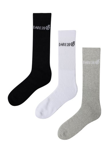 Dare2B Black/White Movement Crew Stretch Socks