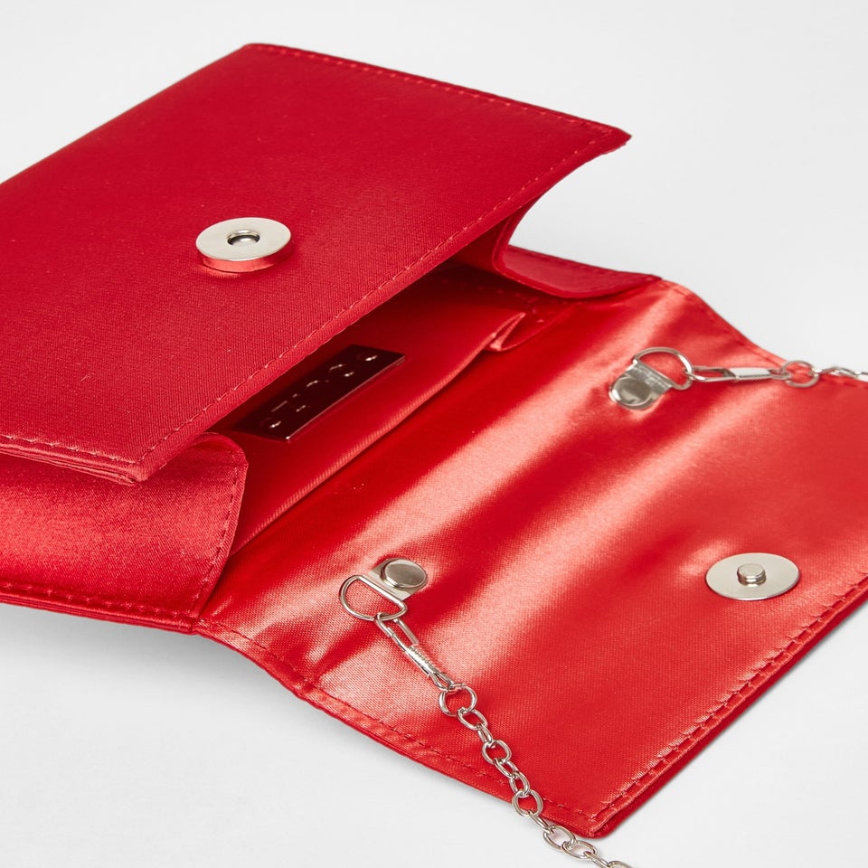 Quiz Red Bow Trim Top Handle Bag