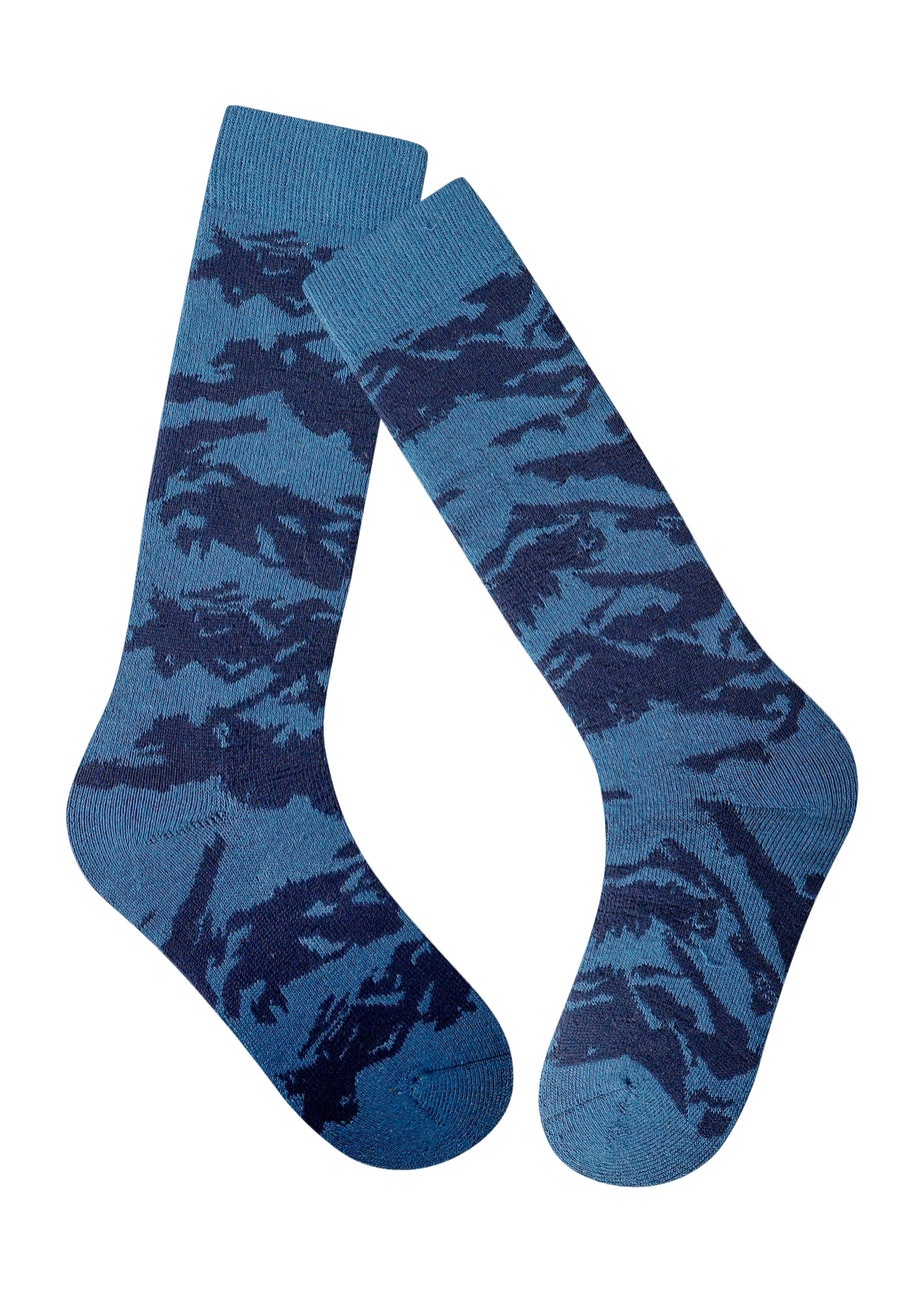 Dare2B Midnight Blue Kids' Printed Ski Stretch Socks