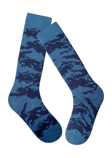 Dare2B Midnight Blue Kids' Printed Ski Stretch Socks