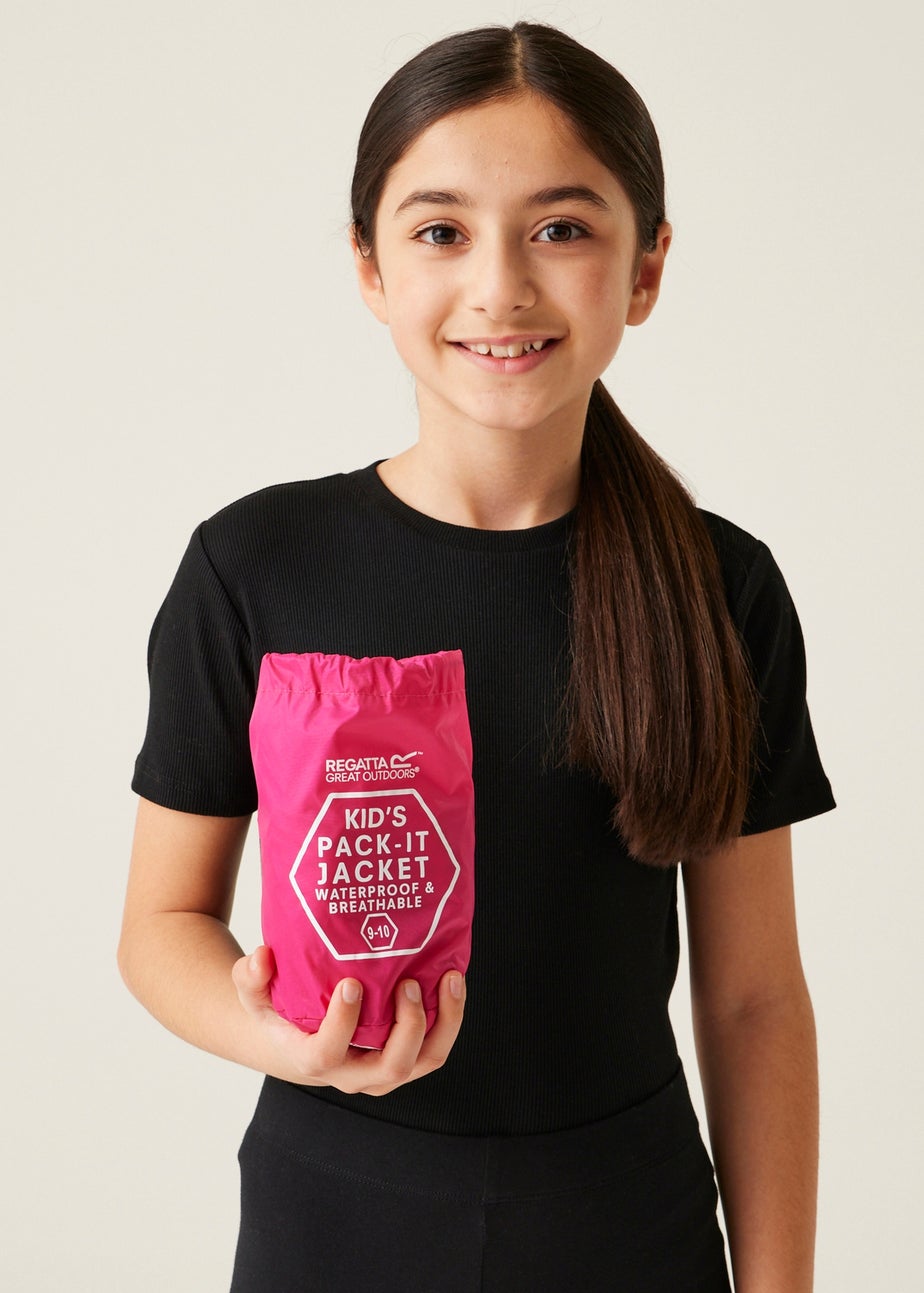 Regatta Candy Pink Kids' Pack It III Waterproof Jacket (3-16yrs)