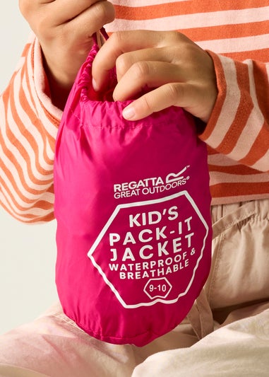 Regatta Candy Pink Kids' Pack It III Waterproof Jacket (3-16yrs)