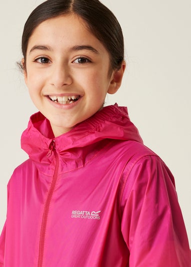 Regatta Candy Pink Kids' Pack It III Waterproof Jacket (3-16yrs)