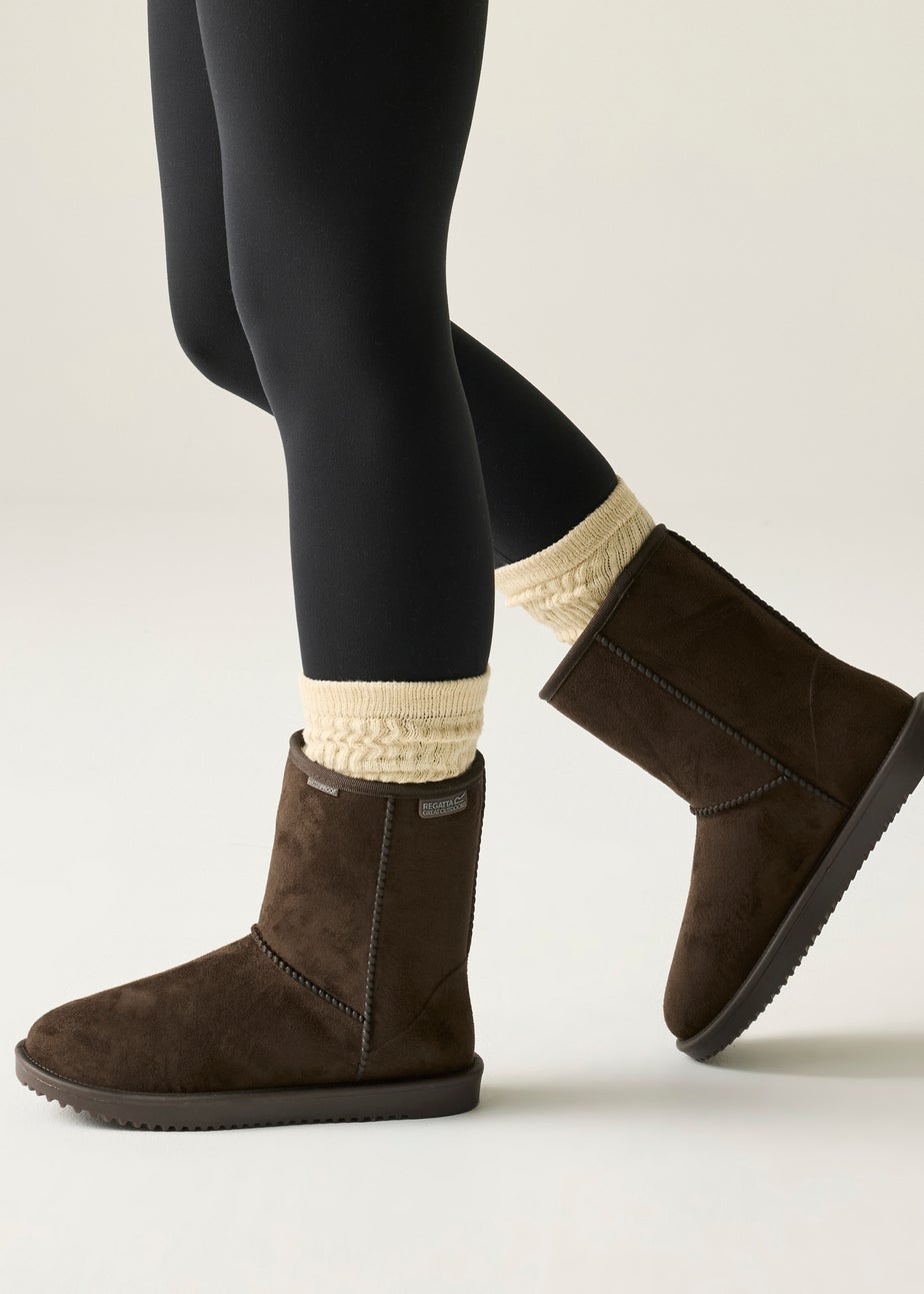 Regatta Chocolate Risely Waterproof Fur Lined Boots
