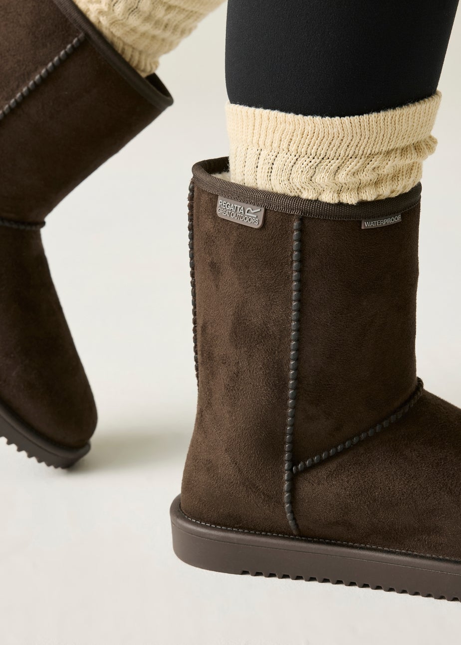 Regatta Chocolate Risely Waterproof Fur Lined Boots