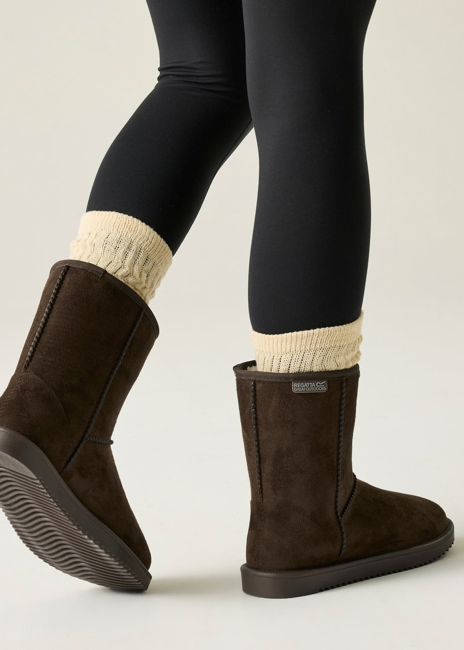 Regatta Chocolate Risely Waterproof Fur Lined Boots