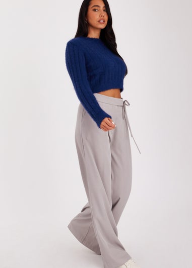 Quiz Navy Fluffy Knit Jumper