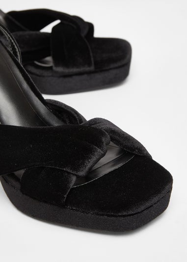 Quiz Black Knot Front Platform Heels