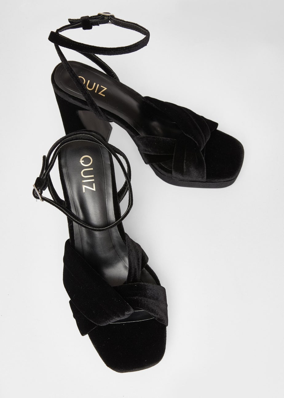 Quiz Black Knot Front Platform Heels