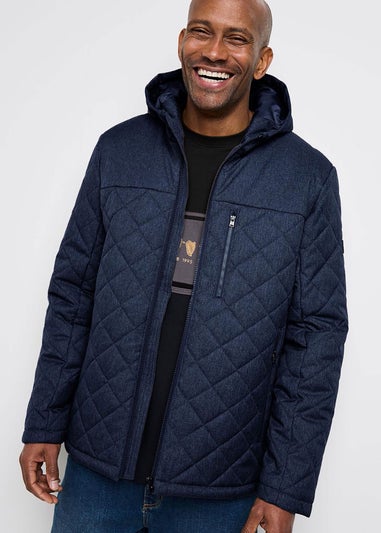 Cotton Traders Navy Guinness TM 1/2 Showerproof Padded Jacket