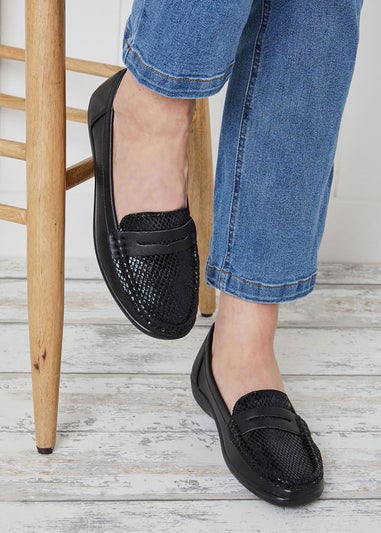 Cotton Traders Black Core Comfort Flexisole Loafers