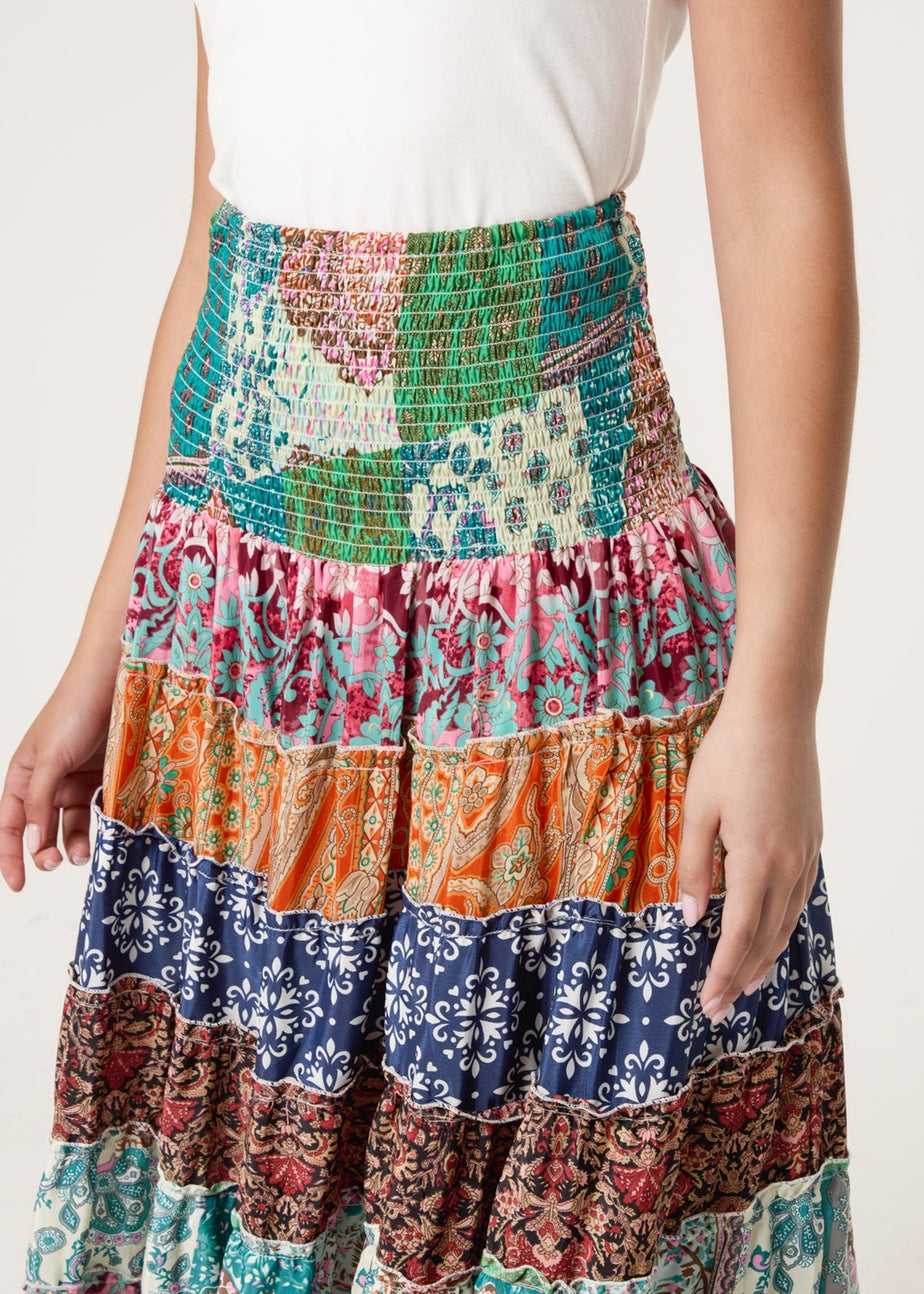 Blue Vanilla Multi Multi Print Midi Skirt