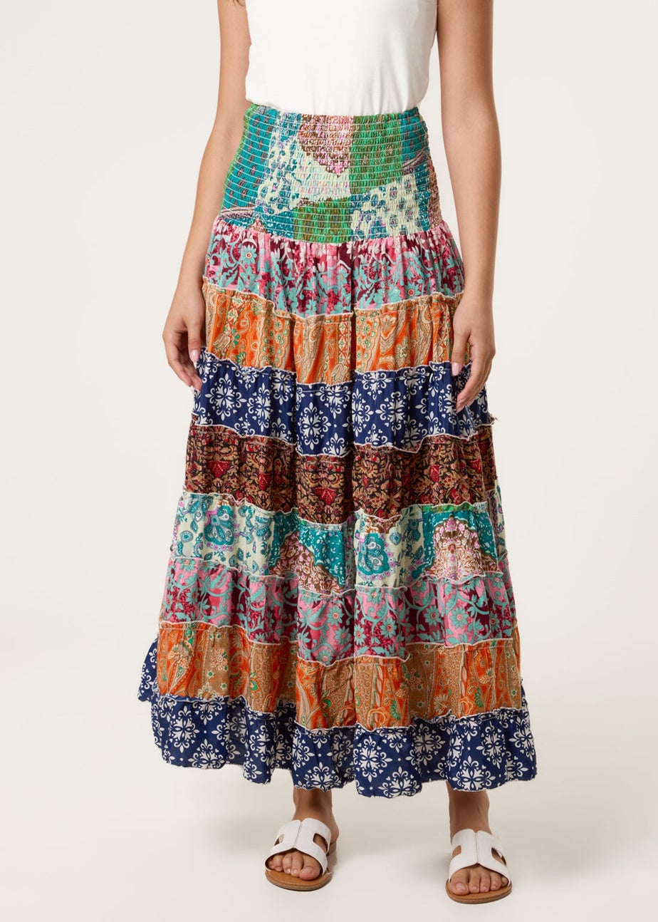 Blue Vanilla Multi Multi Print Midi Skirt