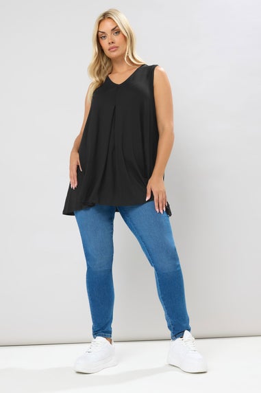 Yours Curve Black Swing Vest Top