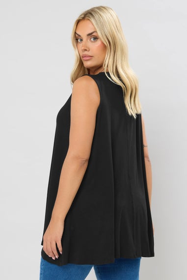 Yours Curve Black Swing Vest Top