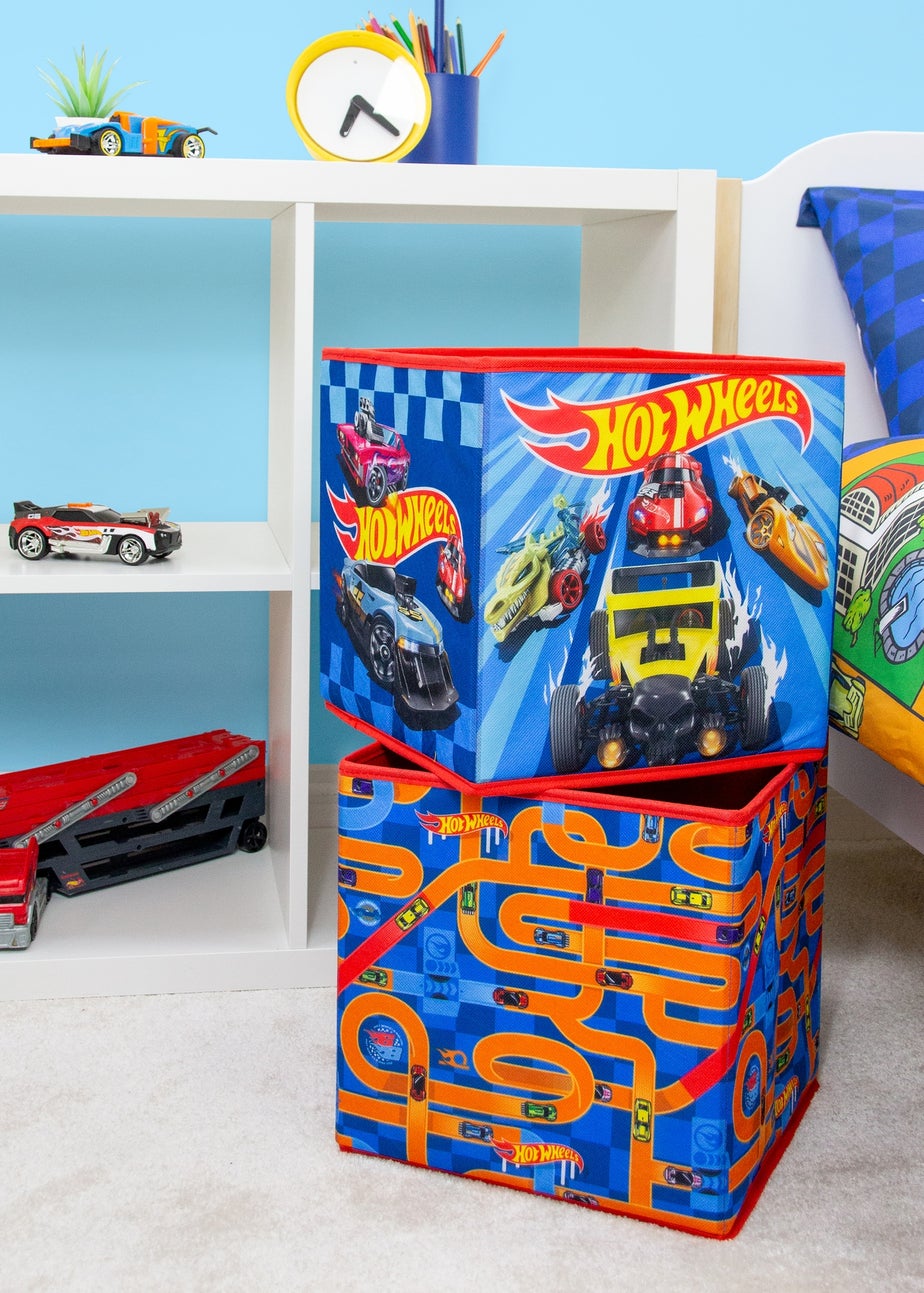 Hot Wheels Circuit 2 Pack Storage Box Blue 30cmx30cm