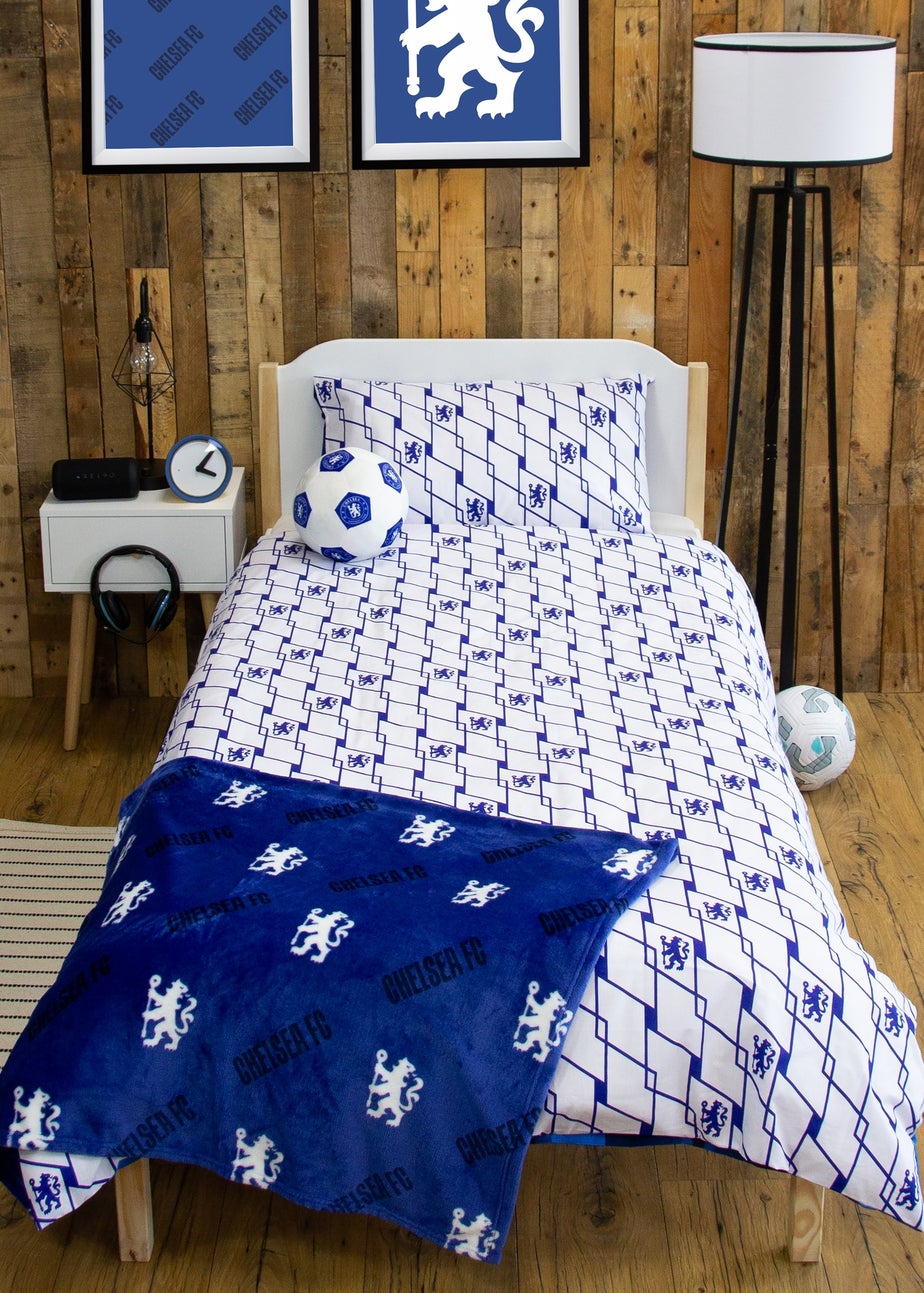 Chelsea FC Blue Geometric Panel Duvet Cover