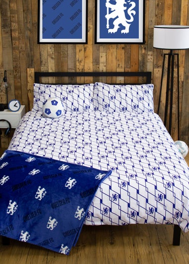 Chelsea Blue Geometric Panel Duvet Cover