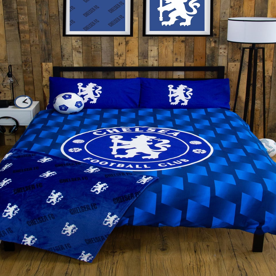 Chelsea Blue Geometric Panel Duvet Cover