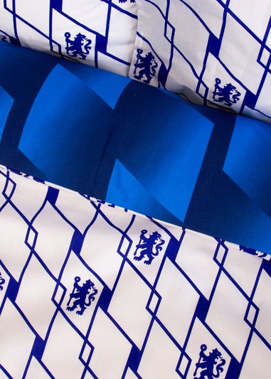 Chelsea Blue Geometric Panel Duvet Cover