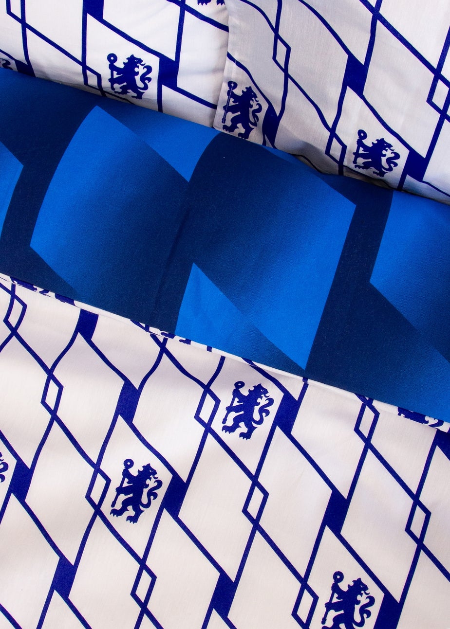 Chelsea Blue Geometric Panel Duvet Cover