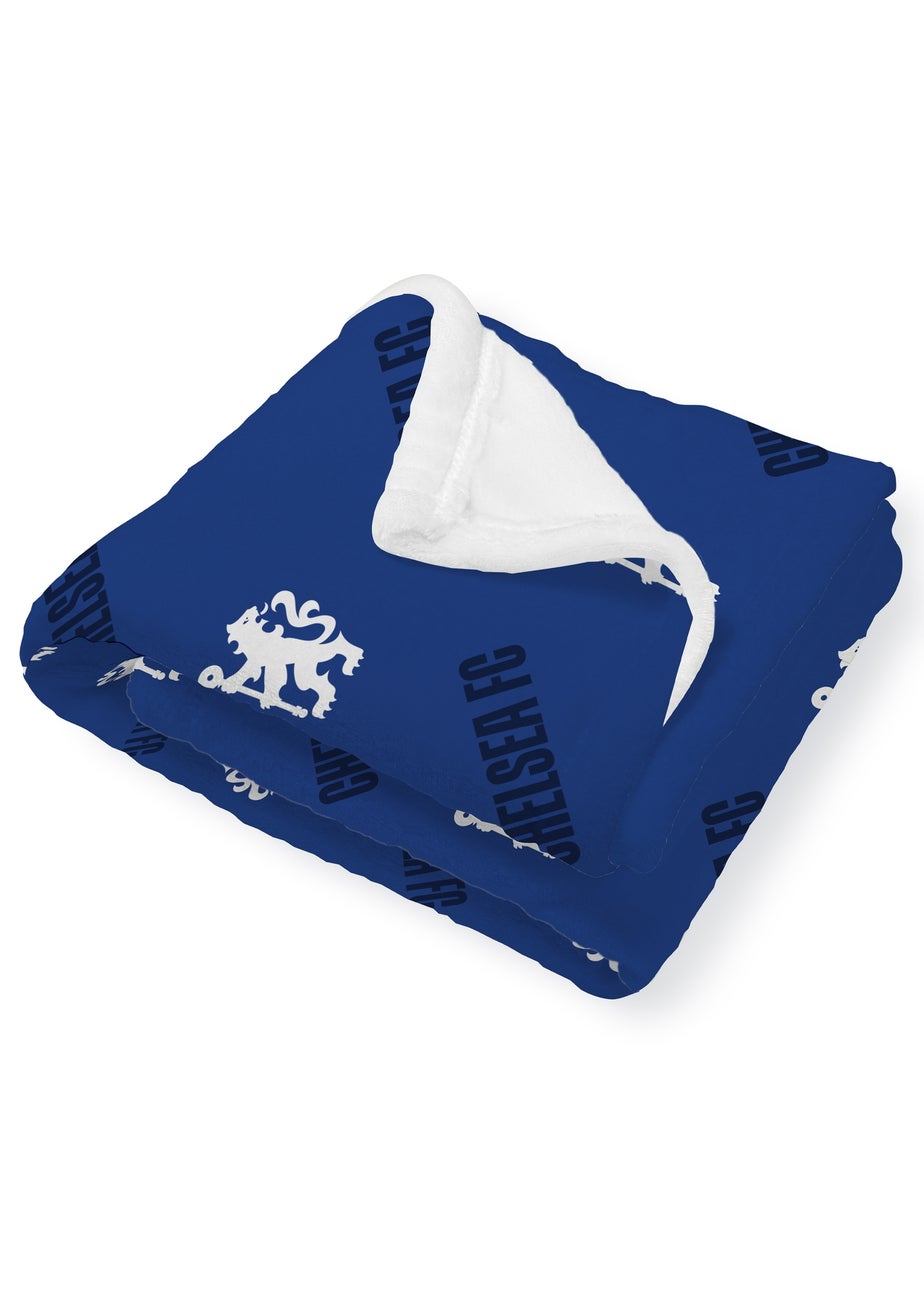 Chelsea FC Blue Geometric Fleece Blanket