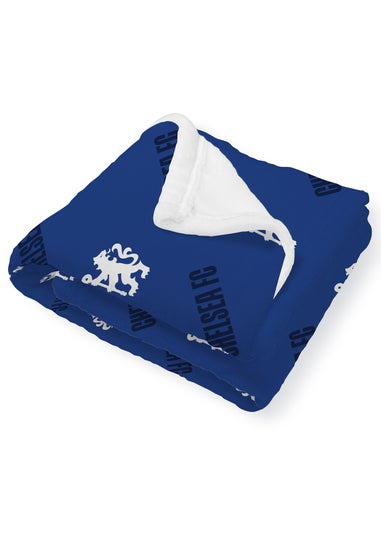 Chelsea FC Blue Geometric Fleece Blanket