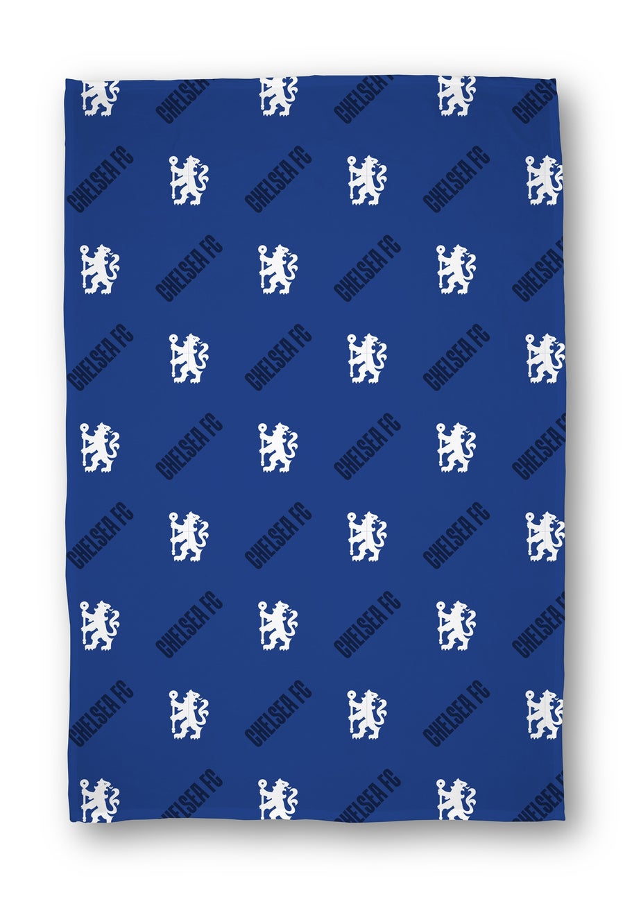 Chelsea FC Blue Geometric Fleece Blanket