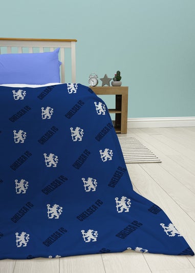 Chelsea FC Blue Geometric Fleece Blanket