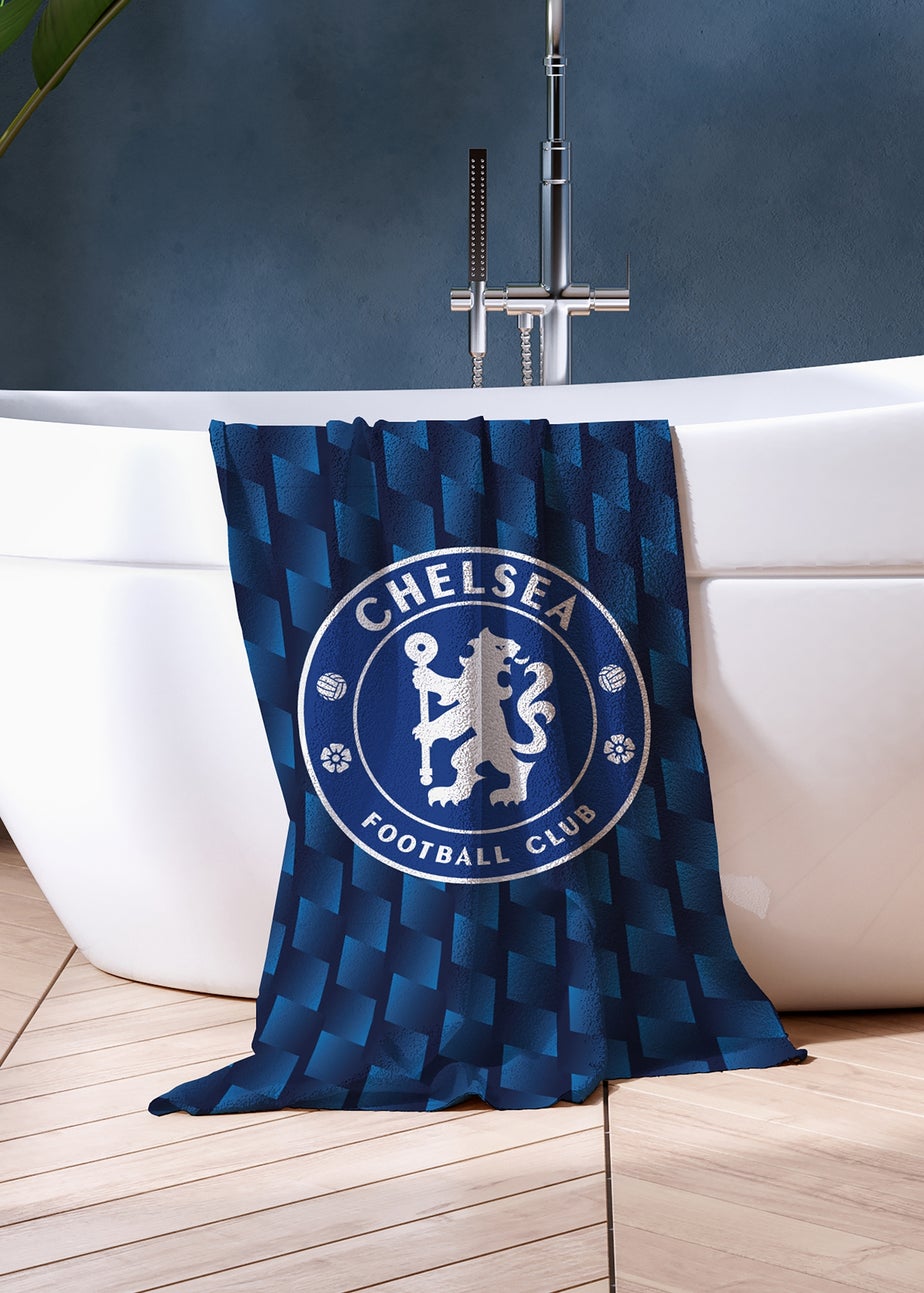 Chelsea FC Blue Geometric Bath Towel